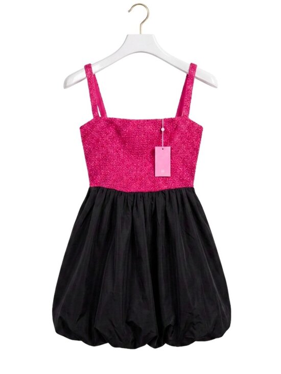 Amanda Uprichard Dresses & Skirts - Amanda Uprichard Christine Tweed Bubble Mini Dress XS Pink Black NWT